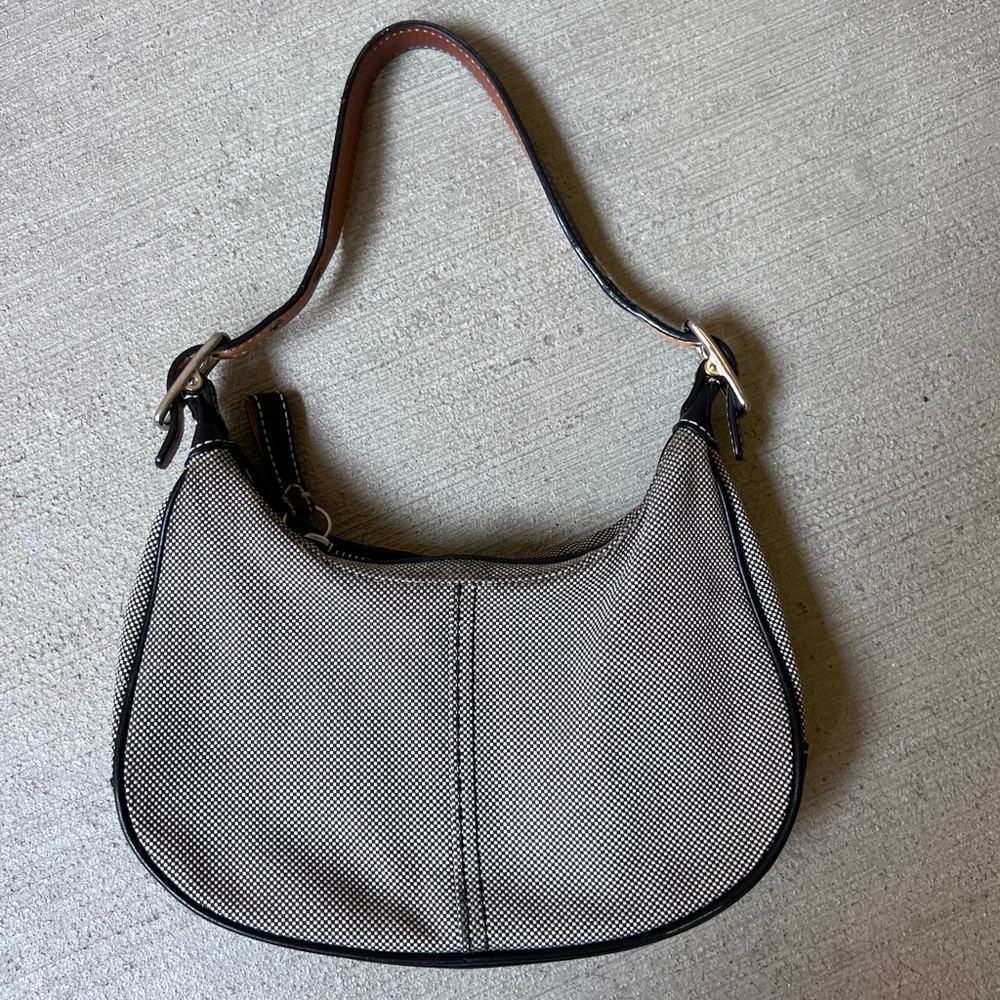 Coach Vintage Tweed Hobo Brown Leather Trim